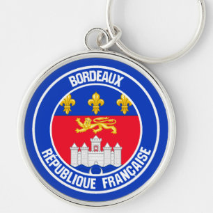 Bordeaux Round Emblem Sleutelhanger