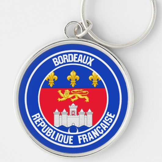 Bordeaux Round Emblem Sleutelhanger (Voorkant)