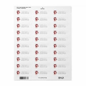 Bordeaux & Roze Bloem 8A Retouradreslabel Etiket (Full Sheet)