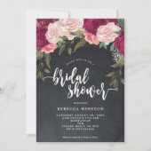 bordeaux roze bloemblaadjes vrijgezellenfeest uitn kaart (Voorkant)