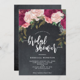 bordeaux roze bloemblaadjes vrijgezellenfeest uitn kaart