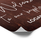 Bordeaux Roze Bloemendekselpot Welkom Bordje Poster (Hoek)