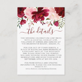 Bordeaux Roze Bloemige Trouw Bijlage