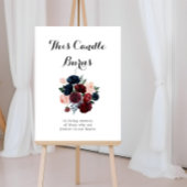 Bordeaux Roze Navy Bloem Kaars Brandt Bord Poster