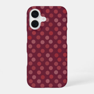 Bordeaux, roze, rode en besstippen iPhone 16 hoesje
