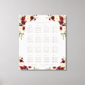 Bordeaux Roze Saffraan Bloem Bruiloft Zitplaatskaa Canvas Afdruk (Voorkant)