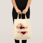 Bordeaux Rozen & Pampasgras Trouwtas Tote Bag (Voorkant (product))