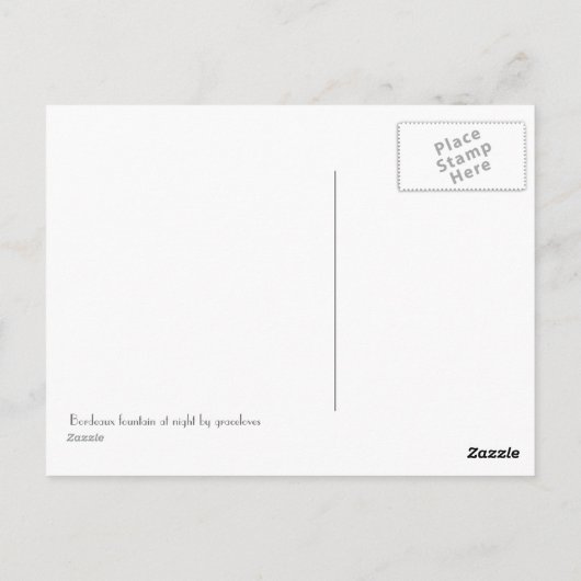 Bordeaux 's nachts briefkaart (Achterkant)