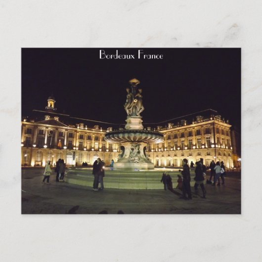 Bordeaux 's nachts briefkaart (Voorkant)