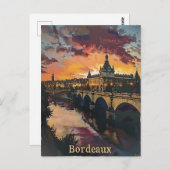 Bordeaux schemering: Zonsondergang symfonie Paarse Briefkaart (Voorkant / Achterkant)