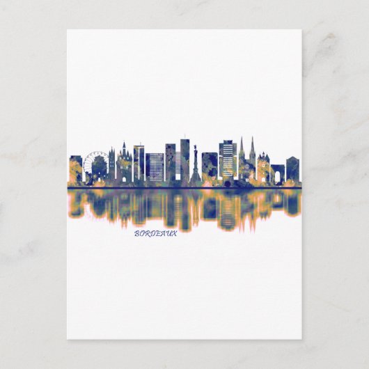 Bordeaux Skyline Feestdagenkaart (Voorkant)