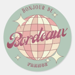 Bordeaux Stad Frankrijk cadeau accessoire blauwgro Ronde Sticker