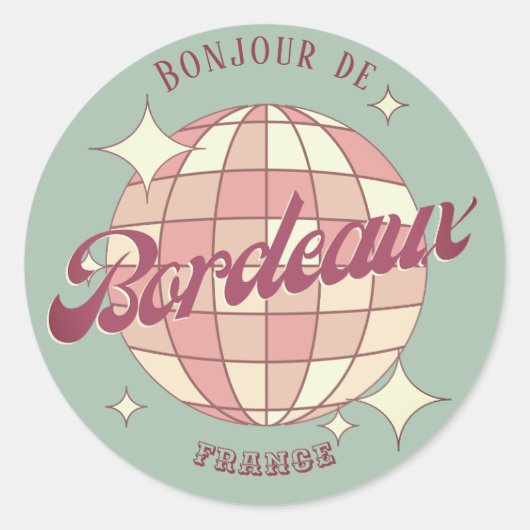 Bordeaux Stad Frankrijk cadeau accessoire blauwgro Ronde Sticker (Voorkant)