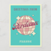 Bordeaux Stad Frankrijk Retro  blauwgroen Briefkaa Briefkaart (Voorkant)