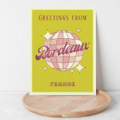 Bordeaux Stad Frankrijk Retro  groen Briefkaart