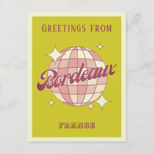 Bordeaux Stad Frankrijk Retro  groen Briefkaart