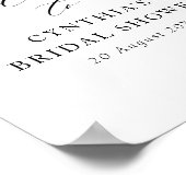 Bordeaux stoffig blauwe bruiloftsshower welkomstbo poster (Hoek)