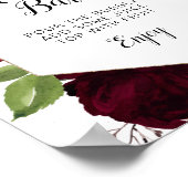 Bordeaux stoffig blauwe mimosa bar bordkaart poster (Hoek)