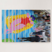 Bordeaux, Streetart gebruikte om drukke stappen te Legpuzzel (Horizontaal)