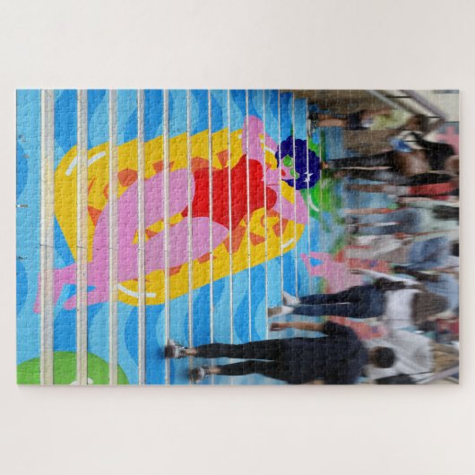 Bordeaux, Streetart gebruikte om drukke stappen te Legpuzzel (Horizontaal)