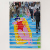 Bordeaux, Streetart gebruikte om drukke stappen te Legpuzzel (Verticaal)