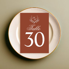 Bordeaux Tafelnummer Trouw Monogram Motief