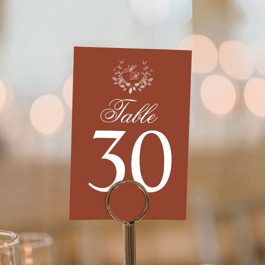 Bordeaux Tafelnummer Trouw Monogram Motief