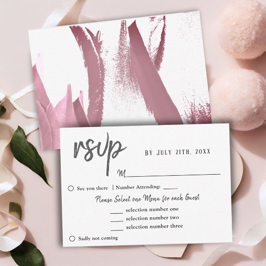 Bordeaux Tulp Bloem Bruiloft Menu Keuzekaart