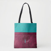 Bordeaux & Turquoise Kant Mode Personaliseerbaar Tote Bag (Voorkant)