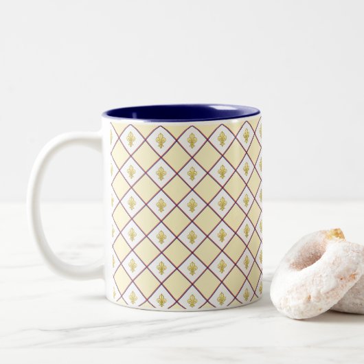 Bordeaux Two-Tone Tweekleurige Koffiemok (Met donut)