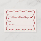 Bordeaux Valentine Bruidsfeest Borrel Raad Hoeveel Informatiekaartje (Voorkant)