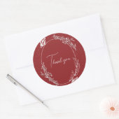Bordeaux Vlinderkaart Ronde Sticker (Envelop)