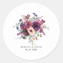 Bordeaux-waterverf-wilde bloemen-boho-bruiloft