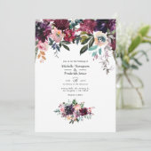 Bordeaux Wijn Colorways Bruiloft Kaart (Staand voorkant)