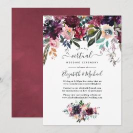 Bordeaux-wijn - Floral online virtueel huwelijk Kaart