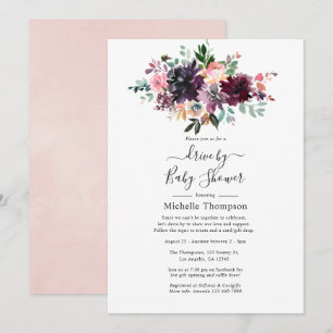 Bordeaux-wijnstok met bridal of Baby shower Kaart