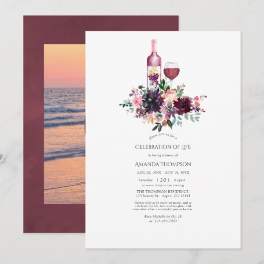 Bordeaux Wine Tasting Celebration of Life Photo Kaart (Voorkant / Achterkant)