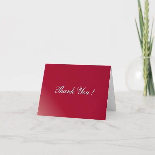 Bordeaux Wit Binnen Dank U Bedankkaart (Voorkant)