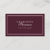 Bordeaux & Wit Professionele Luxe Foto QR Code Visitekaartje (Voorkant)