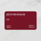 bordeaux wit - QR-code Visitekaartje (Voorkant)