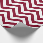 Bordeaux Wit XL Chevron ZigZag Patroon Cadeaupapier (Hoek)