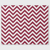 Bordeaux Wit XL Chevron ZigZag Patroon Cadeaupapier (Vlak)