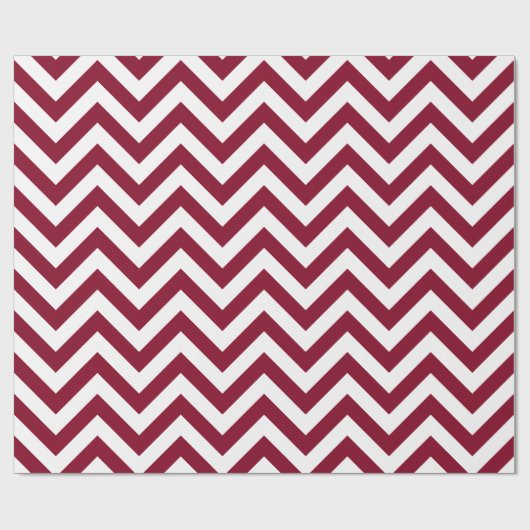 Bordeaux Wit XL Chevron ZigZag Patroon Cadeaupapier (Vlak)