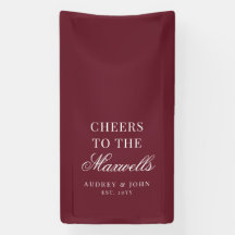 Bordeaux Witte Moderne Klinkende Script Bruiloft