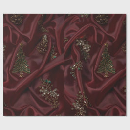 Bordeaux Zijde-Uitzicht Diamant Cadeaupapier