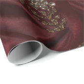 Bordeaux Zijde-Uitzicht Diamant Cadeaupapier (Rol Hoek)