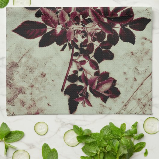 bordeauxbloem theedoek (Gevouwen)
