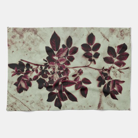 bordeauxbloem theedoek (Horizontaal)