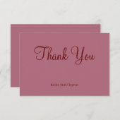 Bordeauxkleurige moderne minimalistische trouwkaar (Voorkant / Achterkant)