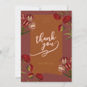 Bordeauxrode bloemenaanvraag kaart (Achterkant)